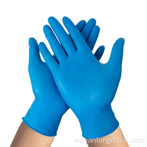 Examen libre de polvo Guantes de examen de nitrilo desechable azul
